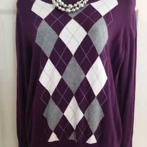 Purple Argyle Sweater